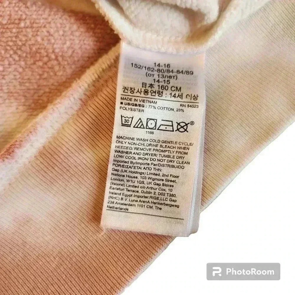 Gap Sweatshirt Tie Dye Crop Size Teen 14/16 - Picture 5 of 7